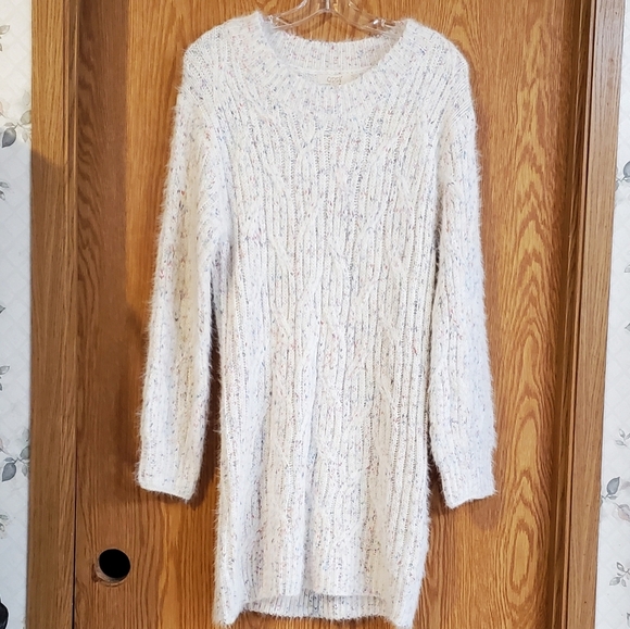 ODDY fuzzy confetti sweater dress white/multicolored size M/L - Picture 3 of 11